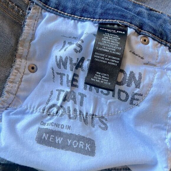 Kenneth Cole Raw Hem "Jess" Distressed Skinny Jean 12 - Picture 12 of 16